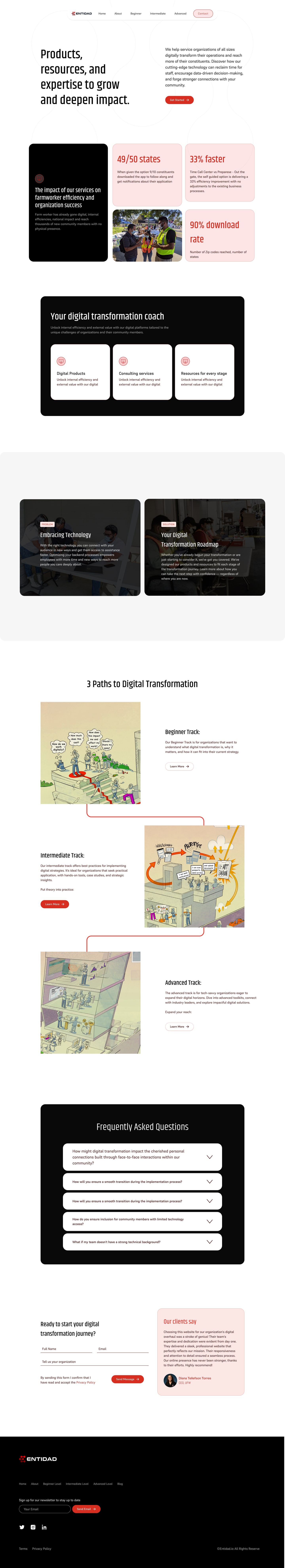 Entidad.io full page design