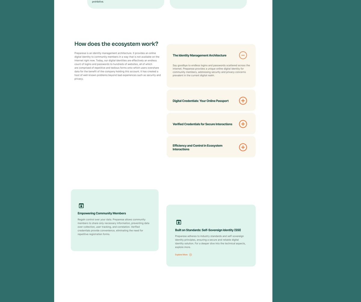 Preparese app section detail