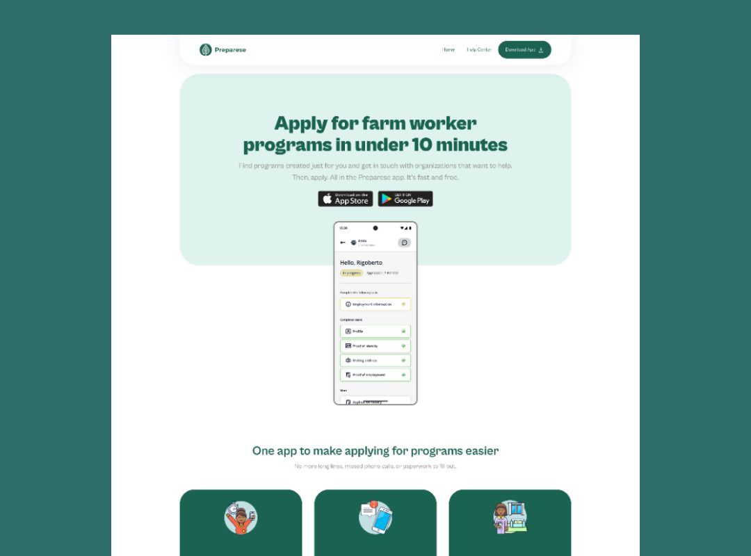 Preparese marketing website