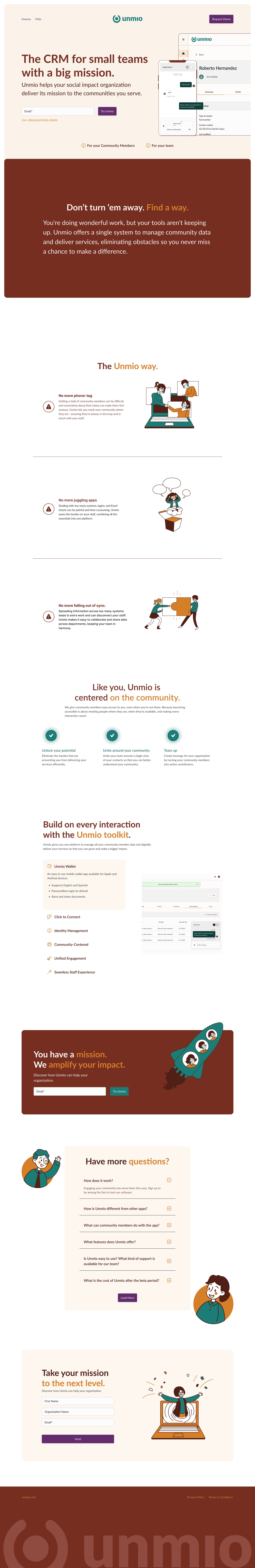 Unmio full page design