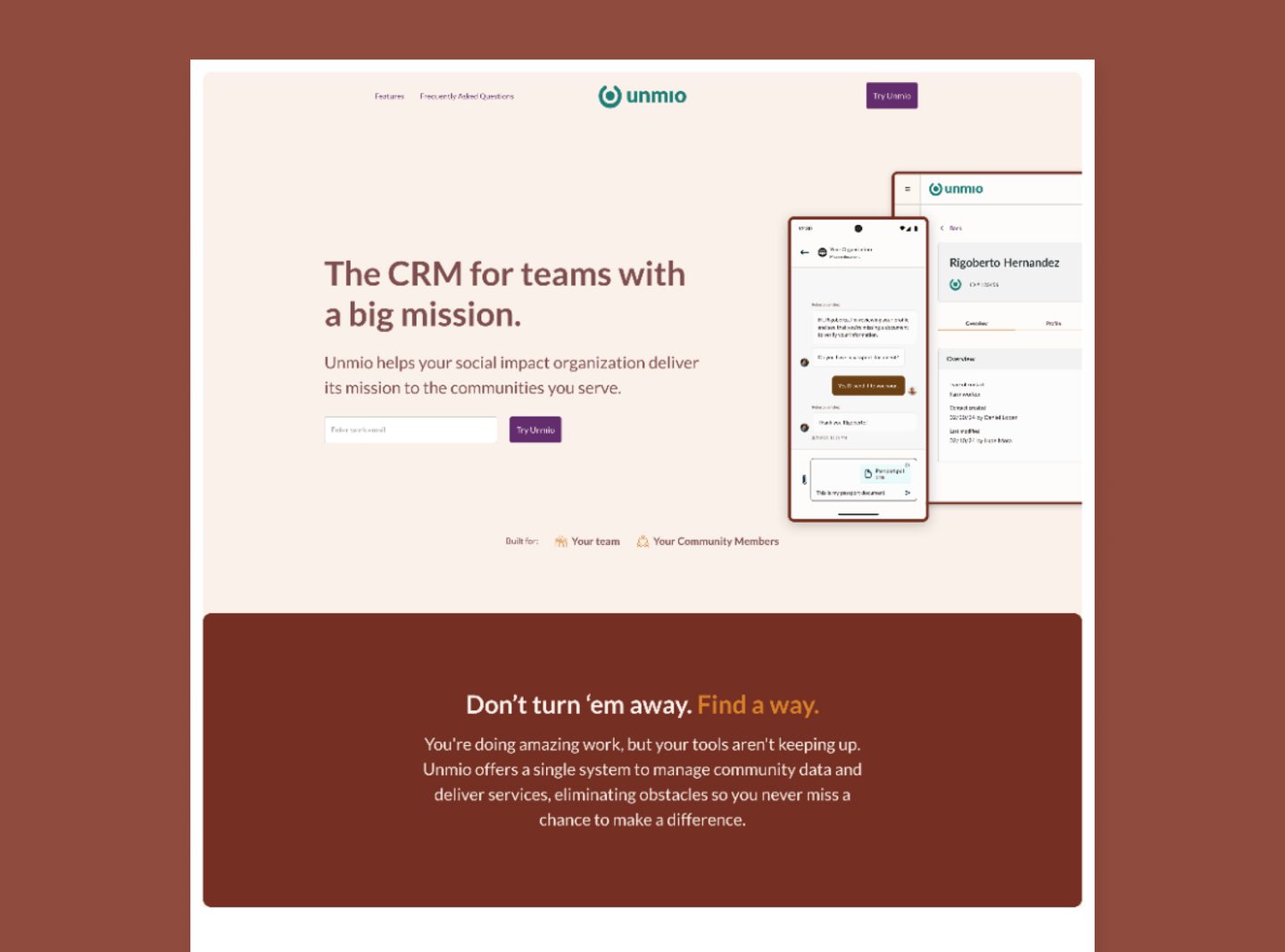 Unmio marketing website