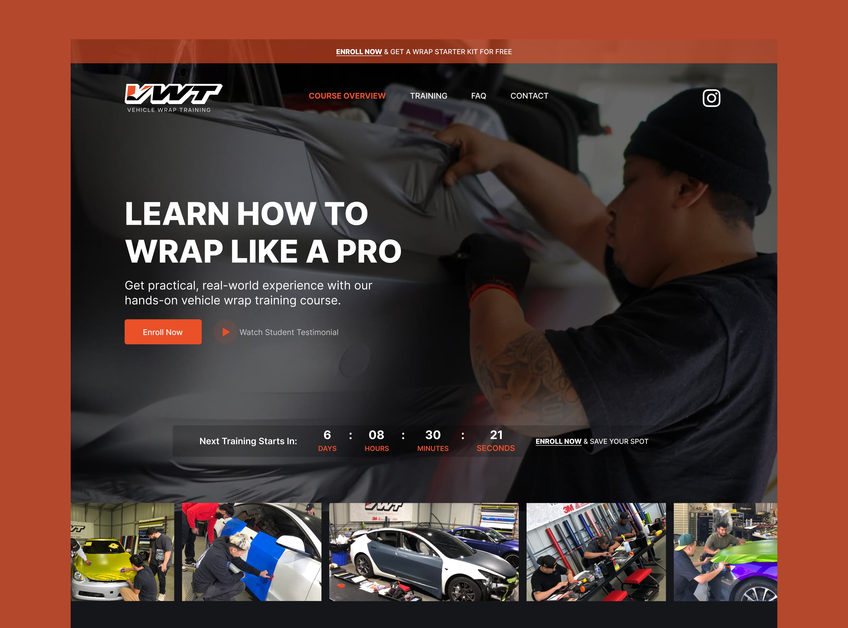 Vehicle Wrap Training marketing website