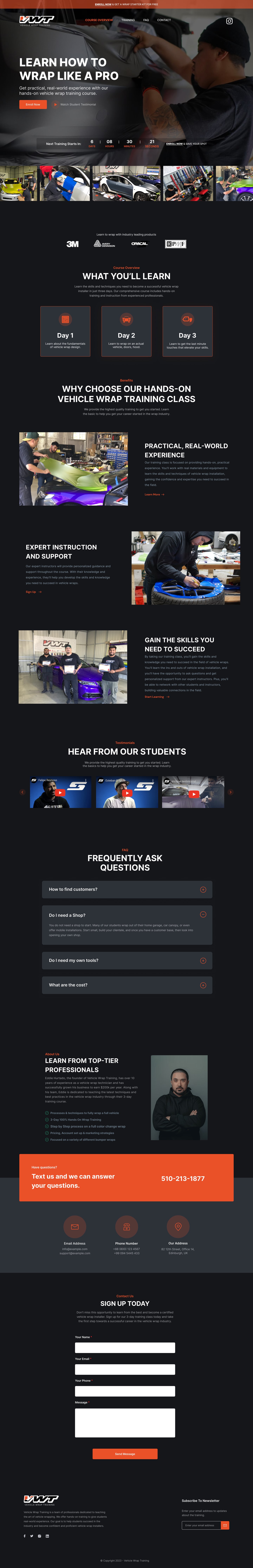 Vehicle Wrap Training full page design