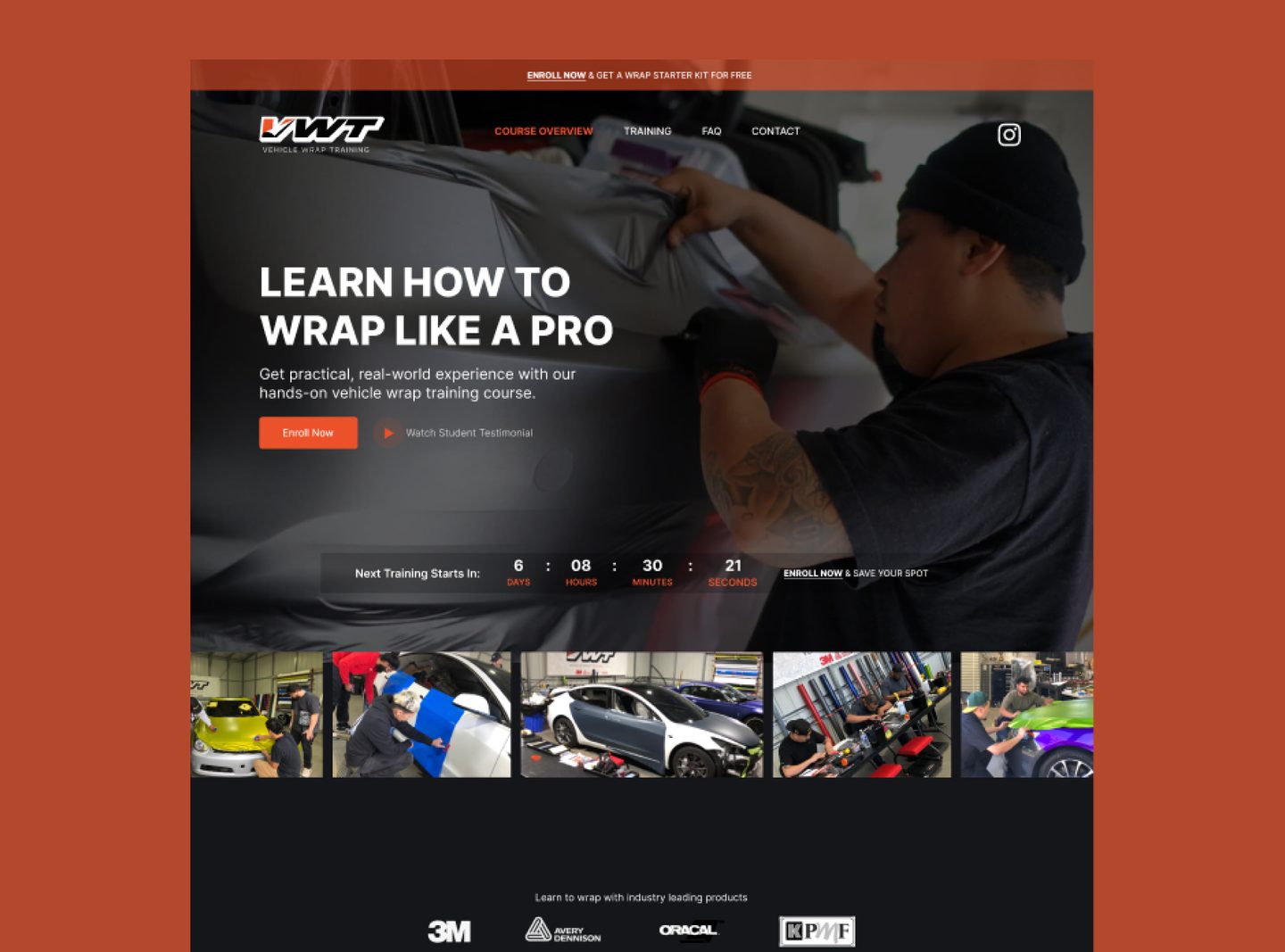 Vehicle Wrap Training marketing website